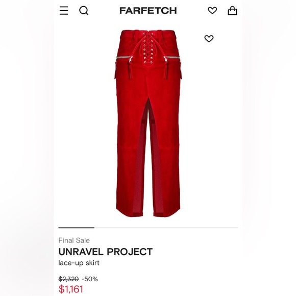 BEN TAVERNITI Unravel Project Laceup Suede Skirt - Picture 5 of 5